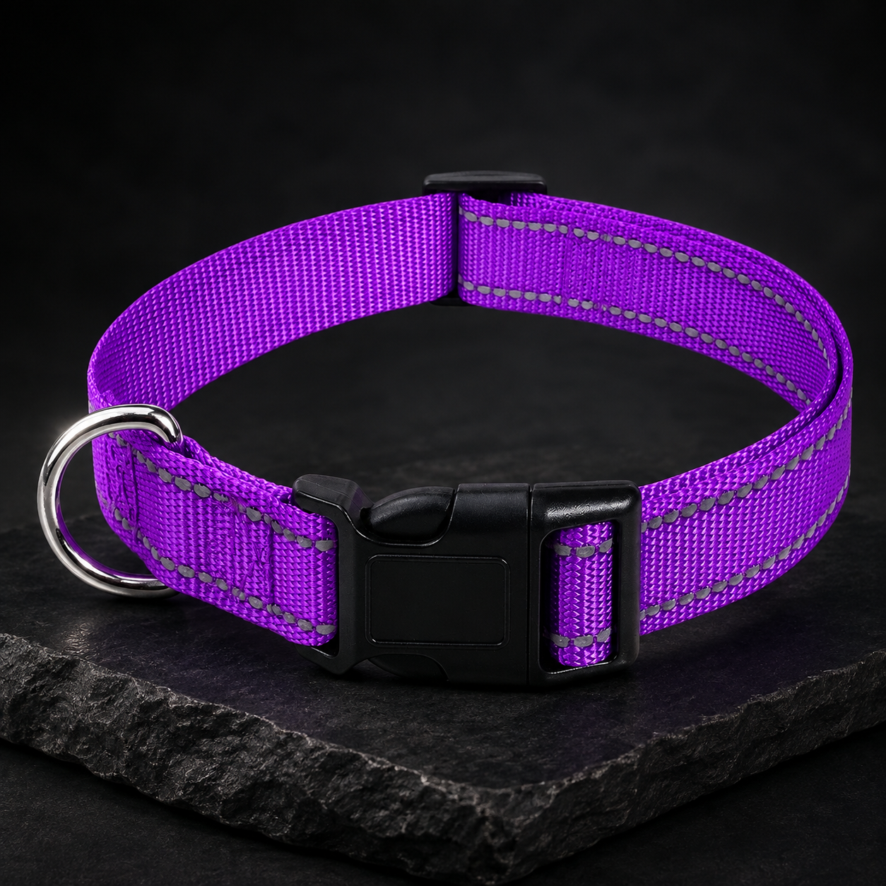 Collier réfléchissant réglable pour chien